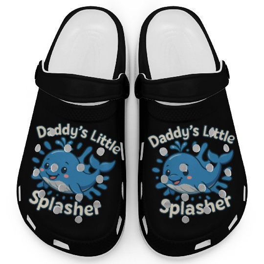 Daddy's Little Splasher Cute Baby Whale Clogs