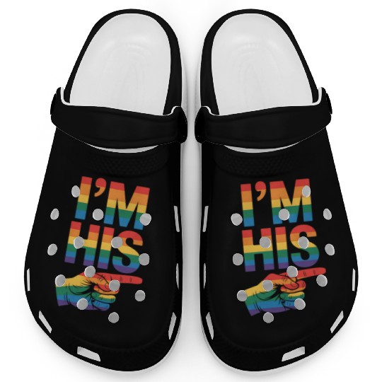 I'm His Gay Couple Matching LGBTQ Pride Clogs