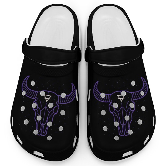 Earth Symbol Bull Skull | Mystic Minimal Art Clogs