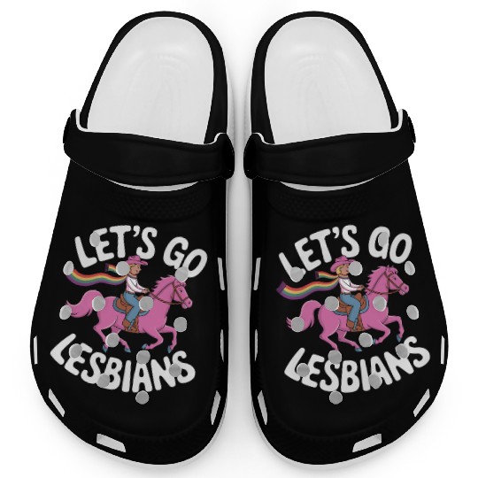 Let’s Go Lesbians Subtle Lesbian Pride Clogs