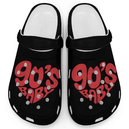 90’s Baby Retro Heart – Nostalgic 90s Kid Throwbac Clogs