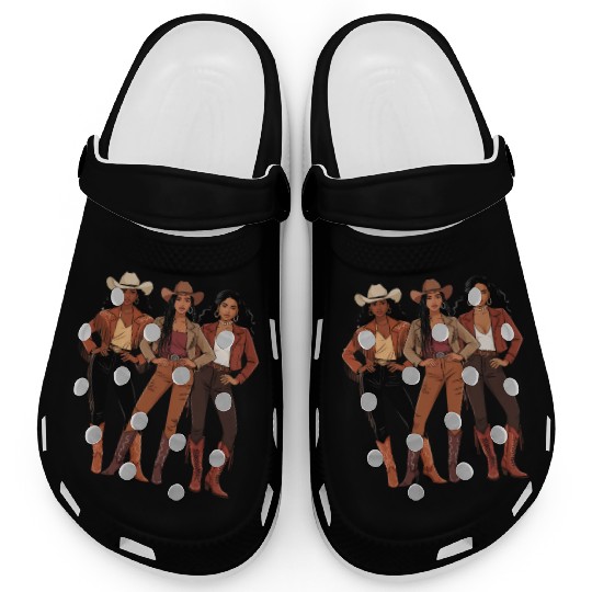 Black African American Cowgirl Rodeo Clogs