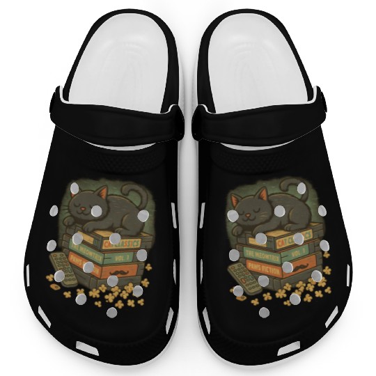 Cat Classics Retro Cat Vibes VHS Television Clogs