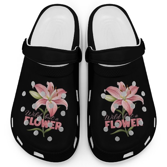 huge lily rose design Clogs