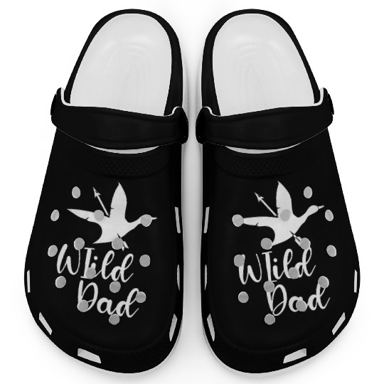 Wild Dad Funny Duck Hunting Father’s Day Quote Clogs