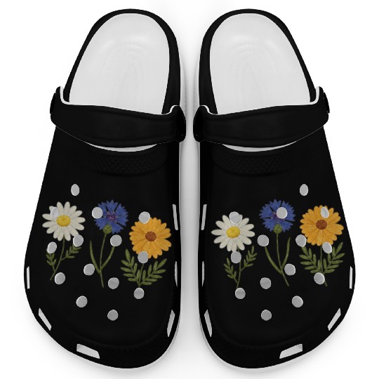 Wildflower Trio Daisy Cornflower Marigold Clogs