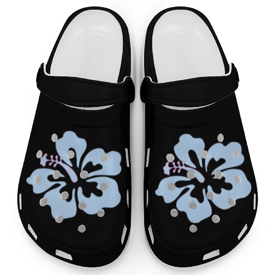 Blue hibiscus flower Clogs