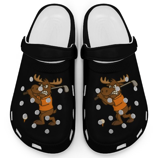 Angry Golf Moose Clogs