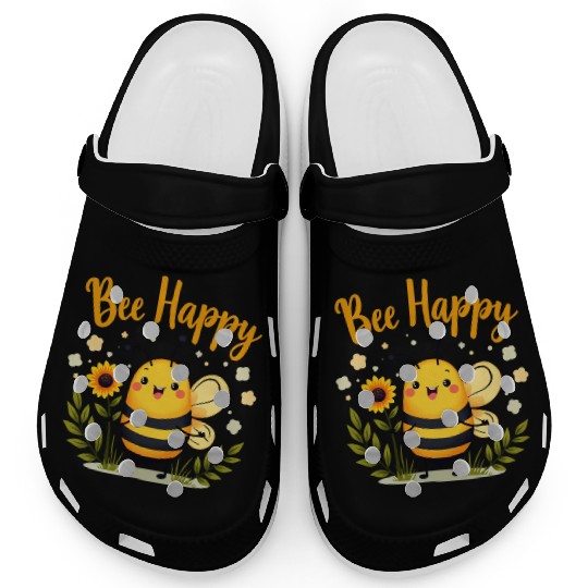 Happy Beekeeping Bee with Sunflower Joy Clogs