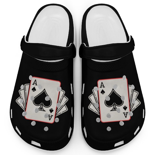 Ace of Spades Playing Cards Hand Clogs