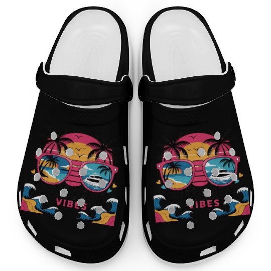 Beautiful Summer Scene Sunglasses for Girls. Clogs