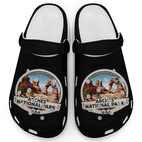 Arches National Park USA Logo Clogs