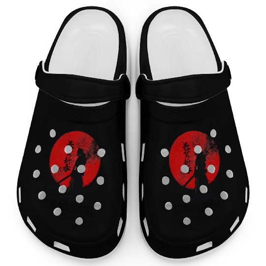 Samurai Warrior Red Sun Clogs - Japanese Culture