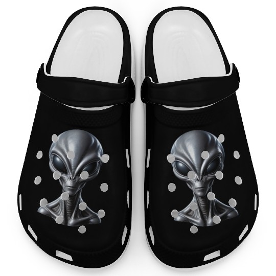 Realistic Grey Alien Extraterrestrial Clogs