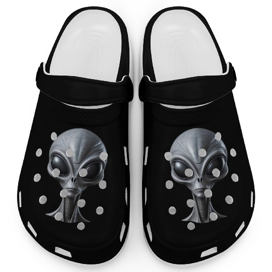 Realistic Grey Alien Extraterrestrial Being Clogs