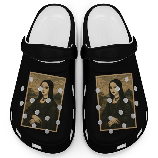 Gothic Geisha Mona Lisa Japanese Vintage Horror Clogs