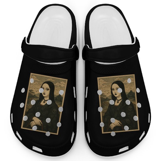 Gothic Geisha Mona Lisa Ukiyo-e Portrait with Clogs