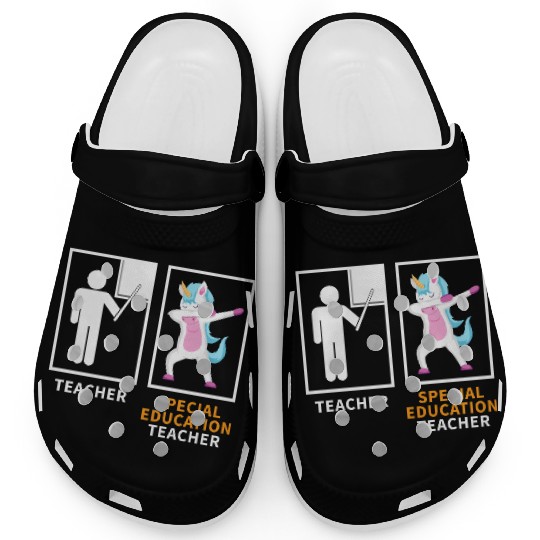 Special education teacher dabbing unicorn Clogs