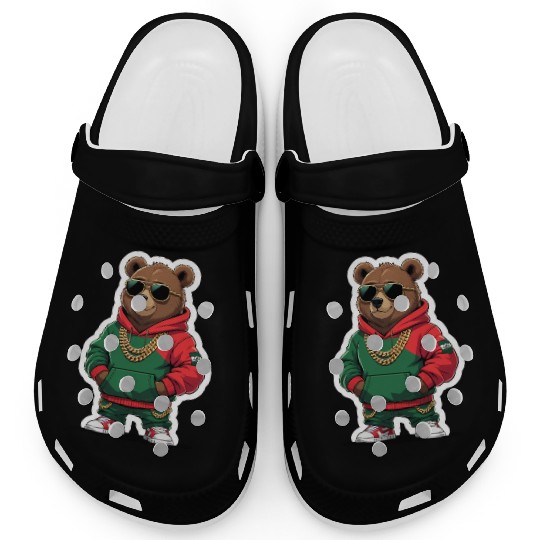 Hip-Hop Bear Swag - Urban Cartoon Character Clogs