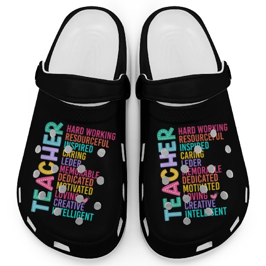 TEACHER APPRECIATION Colourful Inspirational Words Clogs