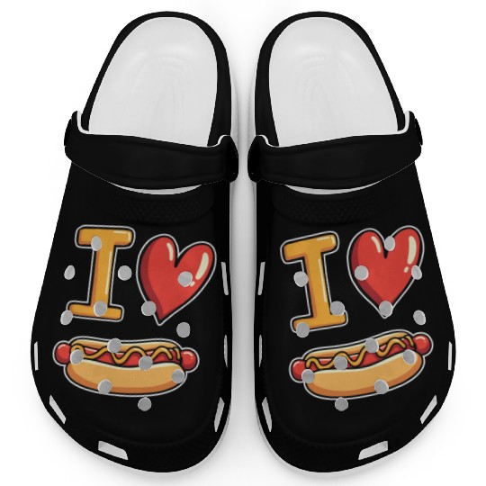 I Love Hotdogs - Fast Food Snack Fun Clogs