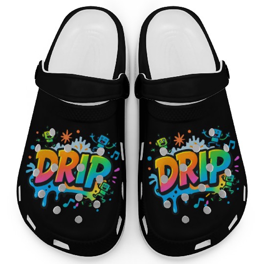 DRIP Graffiti Robot Clogs – Fun Streetwear Style