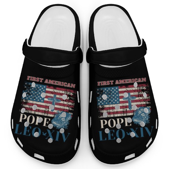 First American Pope Leo XIV Catholic Church Quote Clogs