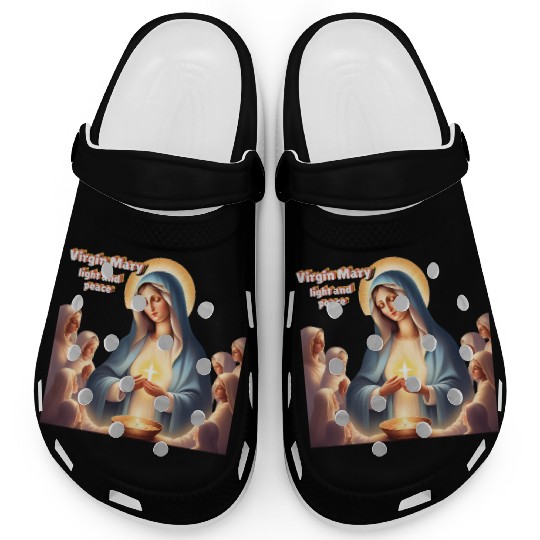 Virgin Mary, light and peace Clogs
