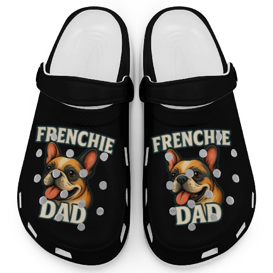 French Bulldog with FRENCHIE DADText for dog lover Clogs