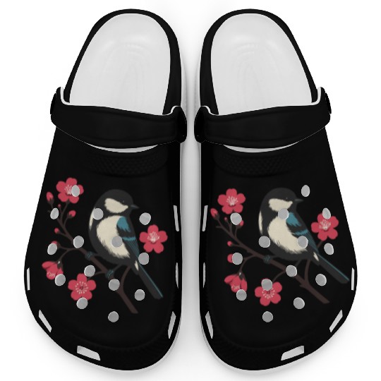 Cherry Blossom Bird - Spring Serenity Art Clogs