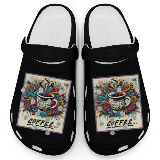 Coffee Graffiti Explosion Clogs