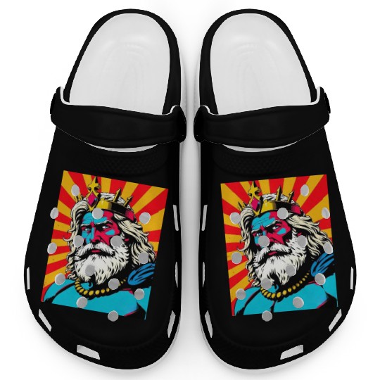 Bold Pop Art Zeus – Colorful Greek God Illustratio Clogs