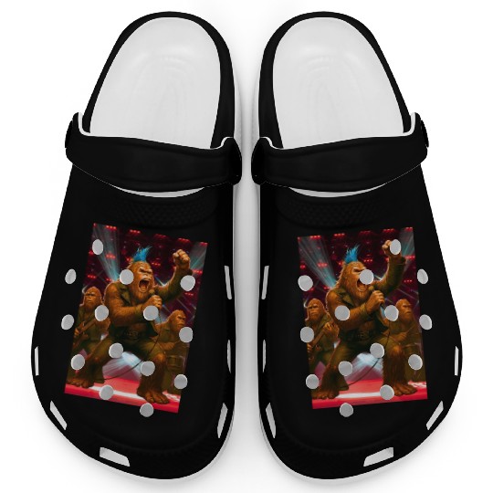 Bigfoot Punk Rock Band Rocking the House Clogs