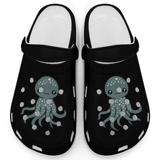 Octopus squid tentacle cephalopod cute sweet comic Clogs