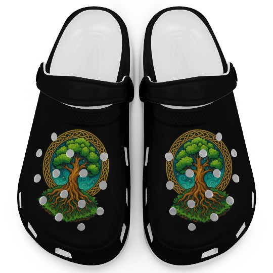 Tree of Life Fantasy Illustration Clogs