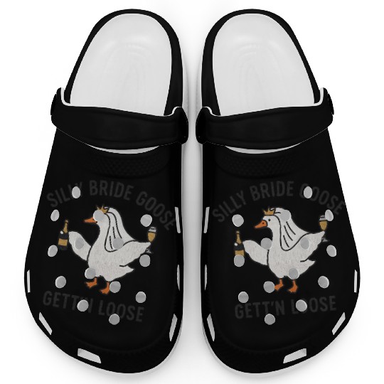 Embroidered Silly Goose Bride Funny Goose Lover Clogs