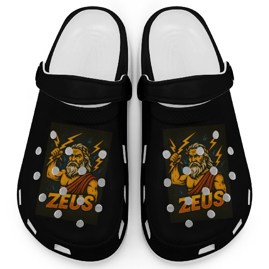Epic Zeus Thunderbolt Illustration Clogs