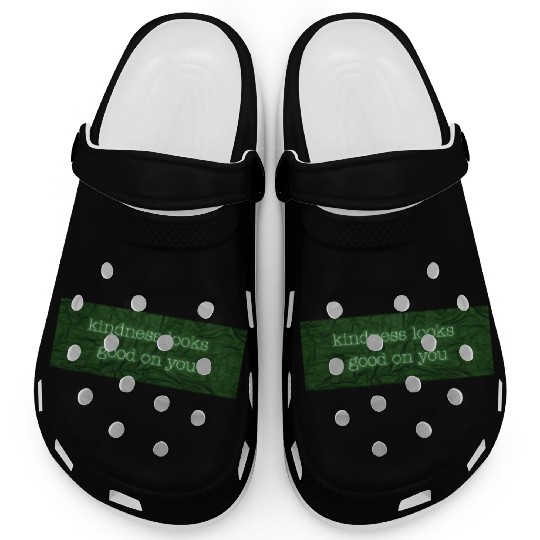 Kindness Looks Good on You – Neon Green Dark Clogs
