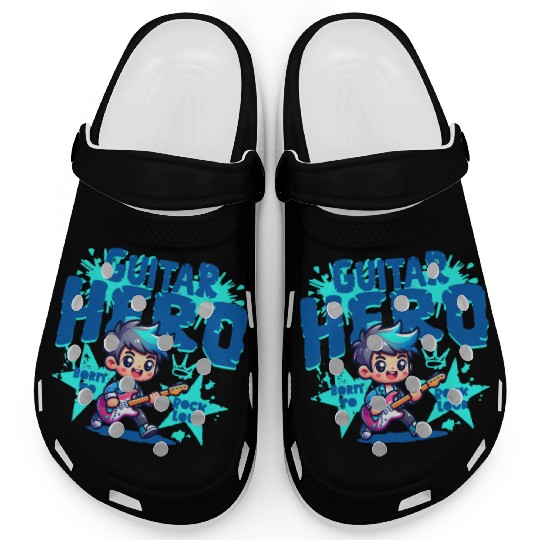 Guitar Hero Kid – Cute Rock Star Cartoon Clogs | Bor