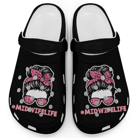Midwife Life Leopard Print Style Clogs