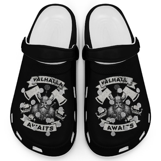 Valhalla Awaits - Viking Warrior Design Clogs