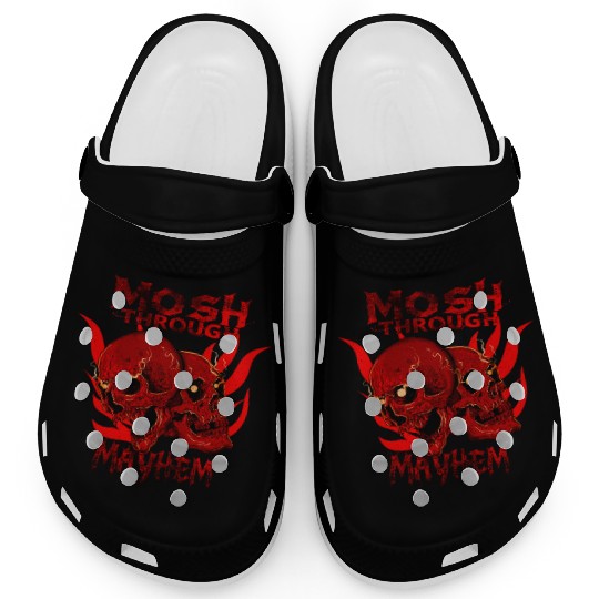Mosh Through Mayhem Skull Design Clogs