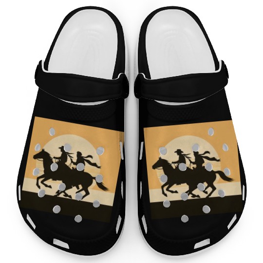 Wild West Cowboy Sunset Ride Clogs