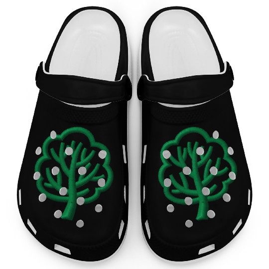 Tree embroidered Clogs