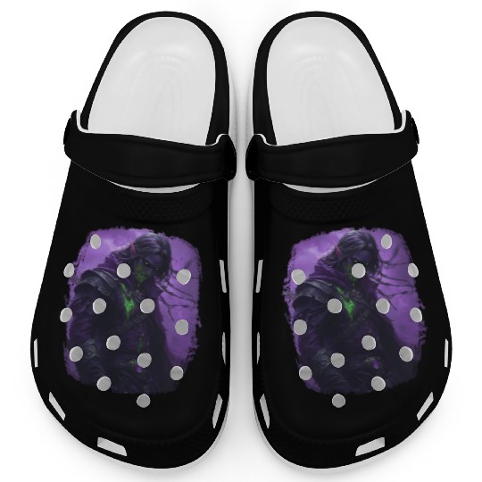 Dark Elf with Poison Magic and Purple Shadow Power Clogs