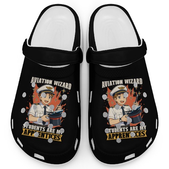Flight Instructor Aviation Wizard Flight Trainer Clogs