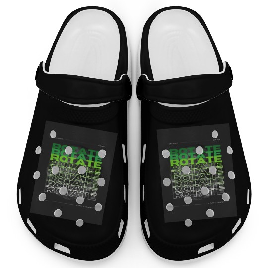 ROTATE Stacked Text | Lunar Aesthetic Clogs & Clogs