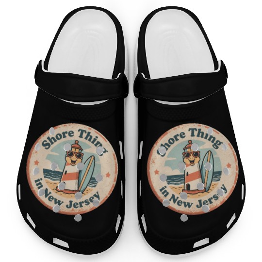 Beach Vibes_ New Jersey Shore Lighthouse Vintage Clogs