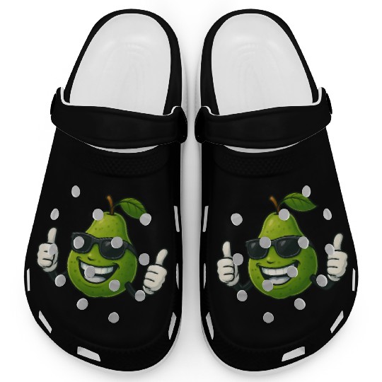 Cute cartoon pear guava fruit summer joy Clogs