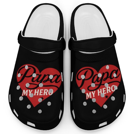 Papa My Hero - Father's Day gift - Heart Design Clogs